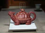 《金龜出海》宜興紫砂壺高級工藝美術師純手工底槽青創新壺茶壺紫砂茶具