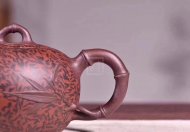 《逍遙竹》宜興紫砂壺工藝美術師純手工紫泥泡茶壺茶具一粒珠