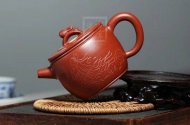 《玉兔追月》宜興紫砂壺實(shí)力派名家純手工大紅袍漢瓦大泡茶壺