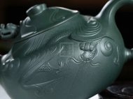 《云龍》宜興紫砂壺高級(jí)工藝美術(shù)師手工民國綠泡茶壺魚化龍茶具