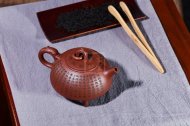 《環(huán)龍三足》宜興國(guó)家工藝美術(shù)師工紫砂壺底槽青茶壺茶具