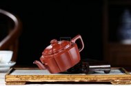《菱花井欄》宜興名家紫砂壺高級工藝美術(shù)師純手工大紅袍泡茶壺菱花家用套裝功夫茶具