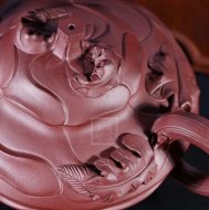 《風卷葵》宜興紫砂壺高級工藝美術師純手工風卷葵底槽青紫砂茶壺