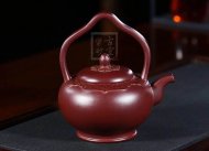 《梵華提梁》純手工高級工藝美術師宜興紫砂創新提梁壺紫泥泡茶壺套壺