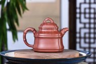 《四方竹鼎》宜興工藝美術(shù)師手工紫砂壺底槽青料茶壺茶具