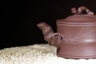 《竹節壺》宜興紫砂壺助理工藝美術師手工竹節壺紫泥