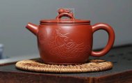 《玉兔追月》宜興紫砂壺實(shí)力派名家純手工大紅袍漢瓦大泡茶壺