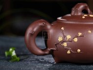 《松竹梅》紫砂壺宜興高級工藝美術師手工泡茶壺紫泥茶具茶壺