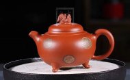 《獅韻》紫砂壺全手工茶壺老師小紅泥，絞泥（段泥、紫泥、綠泥等）壺