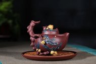 《多子多福》宜興紫砂壺高級(jí)工藝美術(shù)師純手工底槽青中壺茶具泡茶壺創(chuàng)新壺