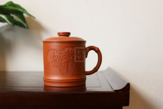 《厚德載物蓋杯》宜興紫砂壺茶壺茶具全手工朱泥 《厚德載物蓋杯》宜興紫砂壺茶壺茶具全手工朱泥