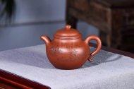《古韻蓮子》宜興工藝美術師工紫砂壺底槽青掇球茶壺茶具