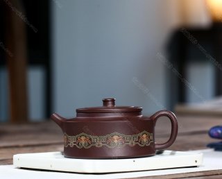 鑲銀粉彩周盤 鑲銀粉彩周盤